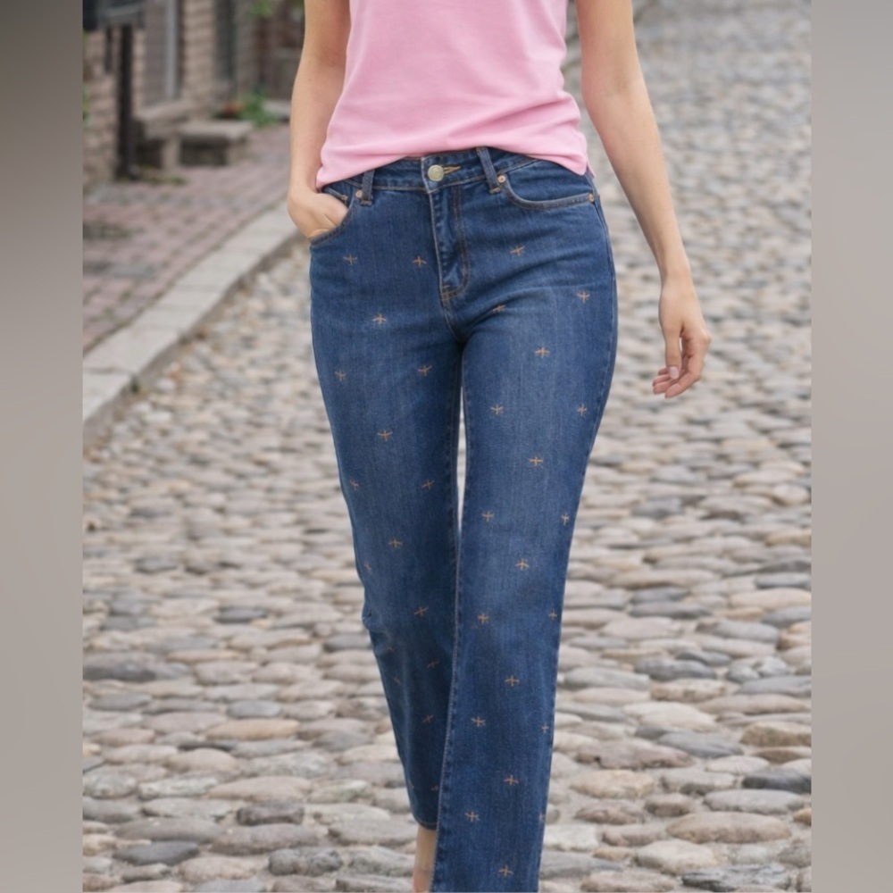 Lilly Pulitzer Vintage Embroidered Dragonfly Jeans size 4